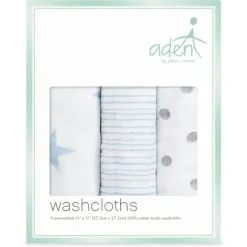 Bath Potty|Aden Dapper 3 Pack Aden Washcloths - cutbabycare.com | baby boutique & care hub