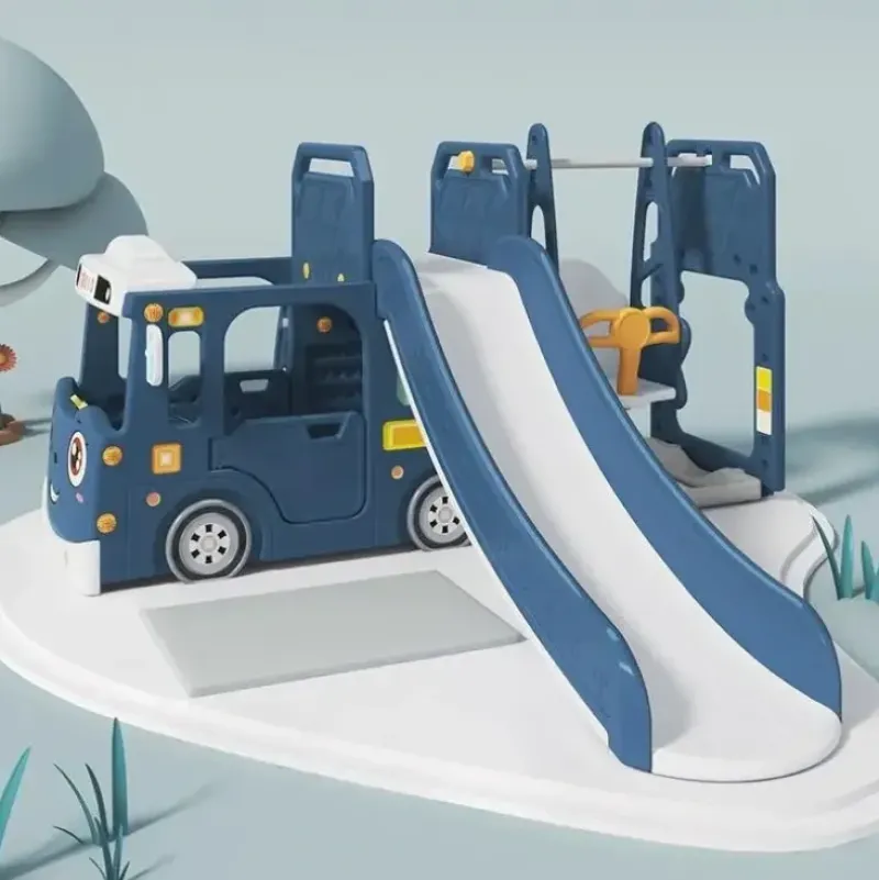 Shop All|All 4 Kids Lucas Baby Slider and Swing Play Center with Bus - Blue - cutbabycare.com | baby boutique & care hub