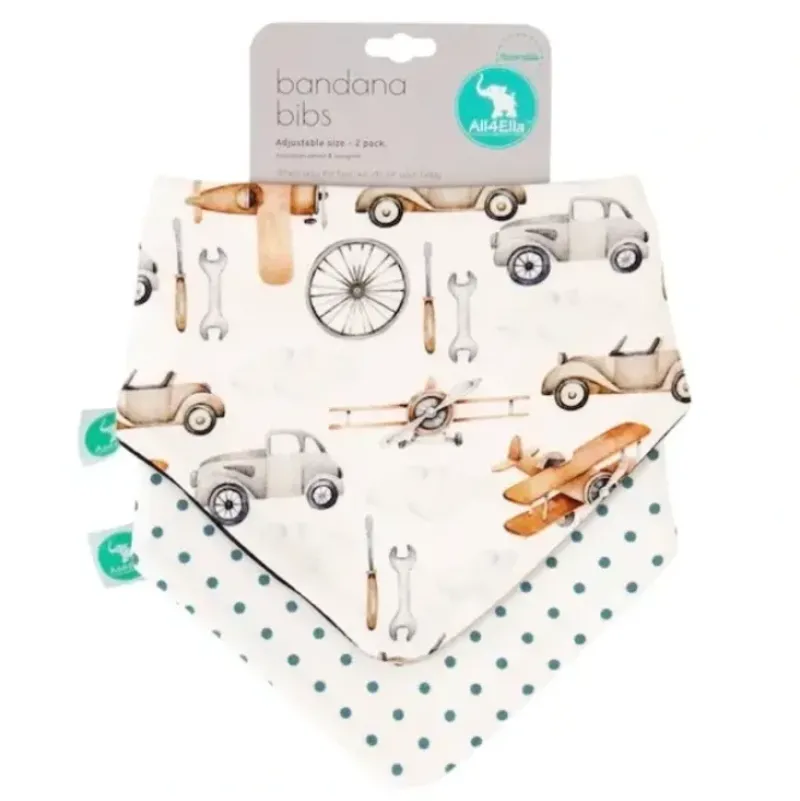 Shop All|All4Ella Bandana Bibs 2 Pack Vehicle - cutbabycare.com | baby boutique & care hub