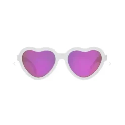 Shop All|Babiators - The Sweetheart Wicked White Heart Shaped W/ Polarized Pink Lens Mirror baby sunglasses - Ages 0-2 - cutbabycare.com | baby boutique & care hub