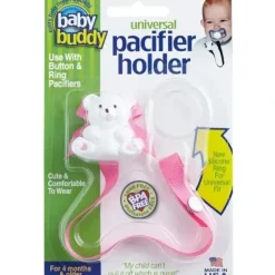 Stroller|Baby Buddy - Universal Pacifier Holder, Pink - cutbabycare.com | baby boutique & care hub