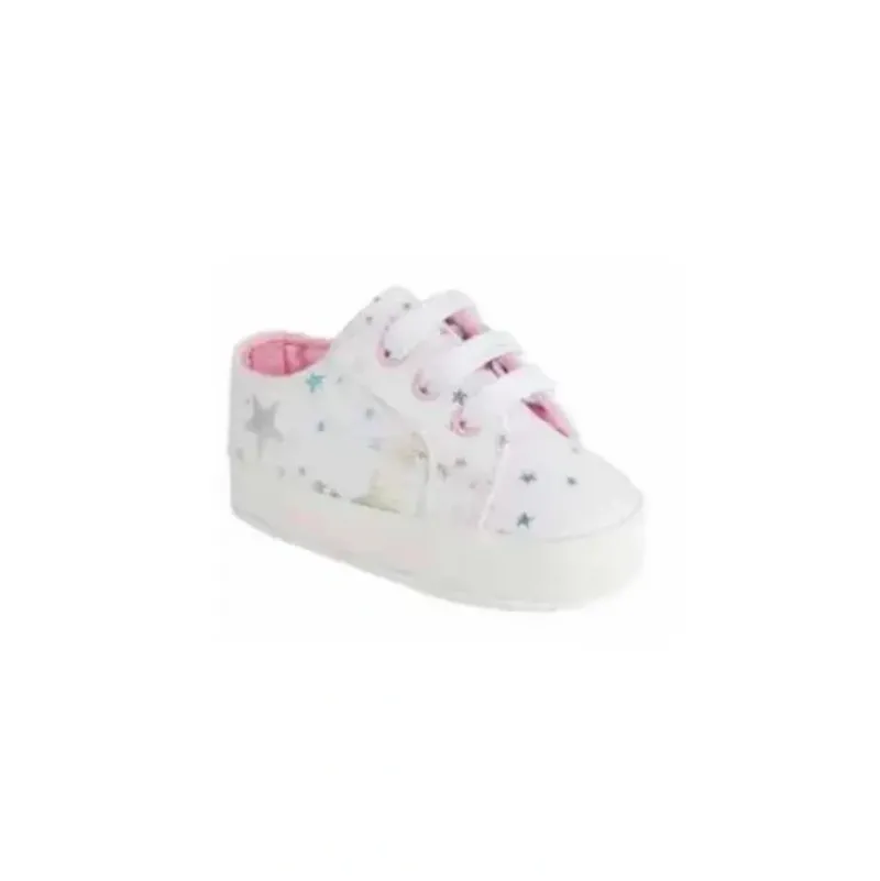Shop All|Baby Deer - Baby Twill Sneaker Metallic Star, White - cutbabycare.com | baby boutique & care hub