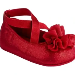 Shop All|Baby Deer - Red Shimmer Pu One-Strap Skimmer W/Shimmer Chiffon Flower Orn - cutbabycare.com | baby boutique & care hub