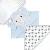Shop All|Baby Vision - Hudson Baby Unisex Baby Cotton Rich Hooded Towels, White Dots Gray Elephant - cutbabycare.com | baby boutique & care hub