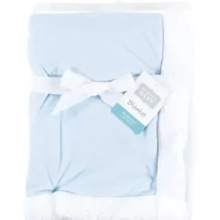 Shop All|Baby Vision - Hudson Baby Unisex Baby Plush Mink and Sherpa Blanket, Light Blue White - cutbabycare.com | baby boutique & care hub