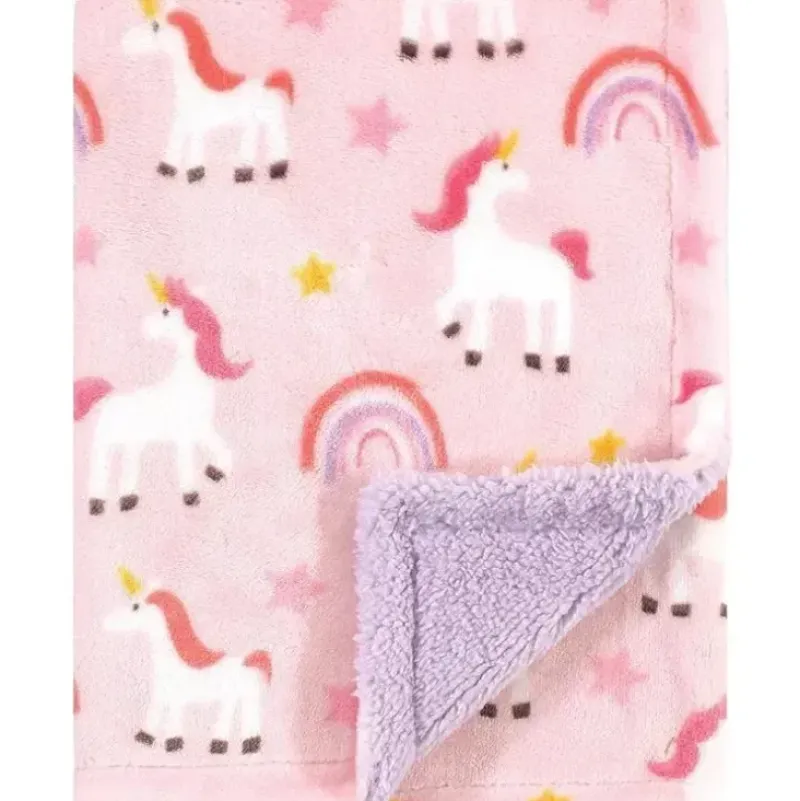 Stroller|Baby Vision - Luvable Friends Unisex Baby Plush Blanket with Sherpa Back, Unicorn - cutbabycare.com | baby boutique & care hub