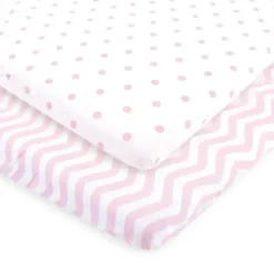 Shop All|Baby Vision - Luvable Friends Unisex Baby Fitted Playard Sheet, Pink Chevron Dot - cutbabycare.com | baby boutique & care hub