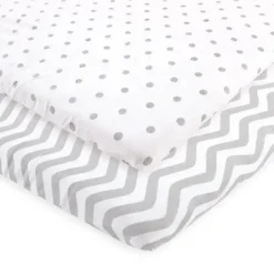 Shop All|Baby Vision - Luvable Friends Unisex Baby Fitted Playard Sheet, Gray Chevron Dot - cutbabycare.com | baby boutique & care hub