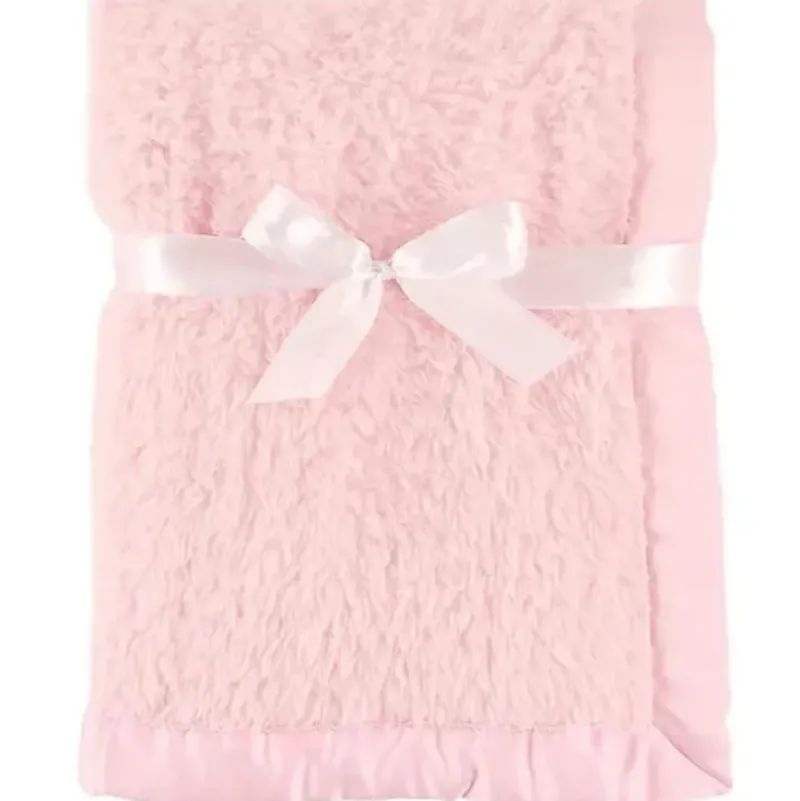 Shop All|Baby Vision - Sherpa Blanket With Satin Binding, Pink - cutbabycare.com | baby boutique & care hub
