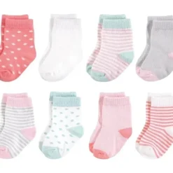 Shop All|Baby Vision - Touched by Nature Unisex Baby Organic Cotton Socks, Coral Mint, 0-6M, 8Pk - cutbabycare.com | baby boutique & care hub