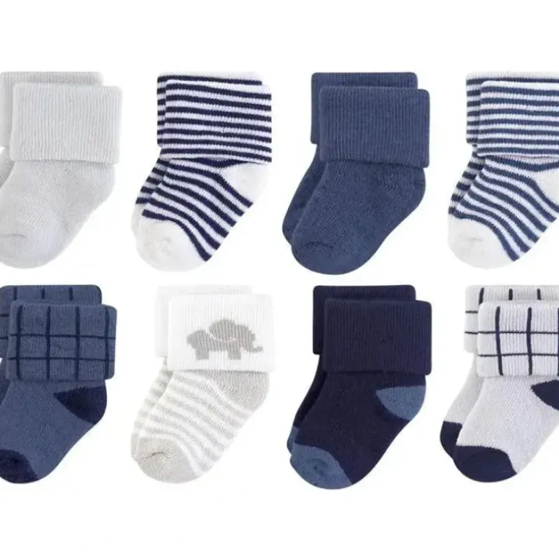 Shop All|Baby Vision - Touched by Nature Unisex Baby Organic Cotton Socks, Blue Elephant, 6-12M, 8Pk - cutbabycare.com | baby boutique & care hub
