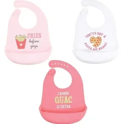 Shop All|Baby Vision Baby Silicone Bibs, One Size Fries Before Guys (3PK) - cutbabycare.com | baby boutique & care hub