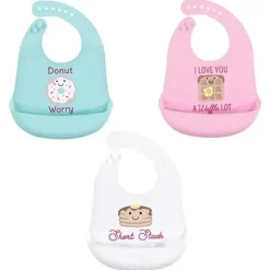 Shop All|Baby Vision Baby Silicone Bibs, One Size Donut (3PK) - cutbabycare.com | baby boutique & care hub