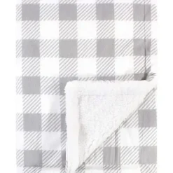 Stroller|Baby Vision Blanket with Sherpa Back, Gray Plaid - cutbabycare.com | baby boutique & care hub