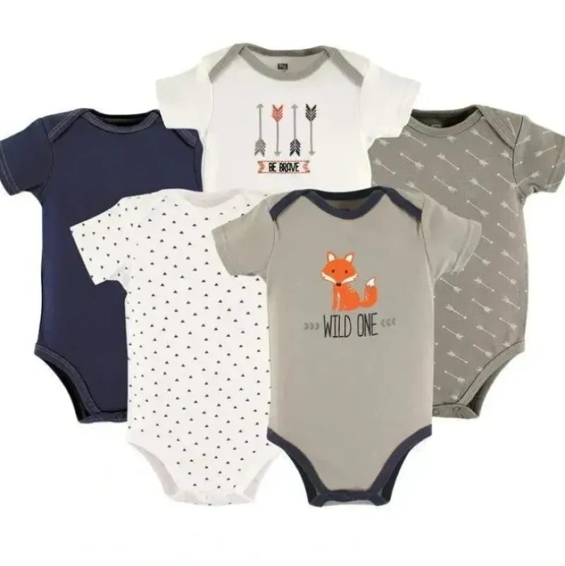 Shop All|Baby Vision Hudson Baby 5-Pack Boys Bodysuit - Wild One 0-3M - cutbabycare.com | baby boutique & care hub