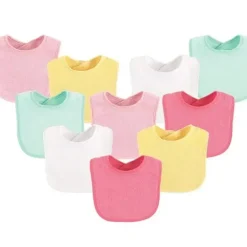 Shop All|Baby Vision 10Pk Drooler Bibs, Girl Solid - cutbabycare.com | baby boutique & care hub