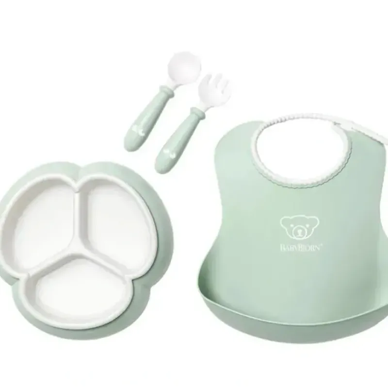 Shop All|BabyBjorn - 4Pk Mealtime Set, Powder Green - cutbabycare.com | baby boutique & care hub
