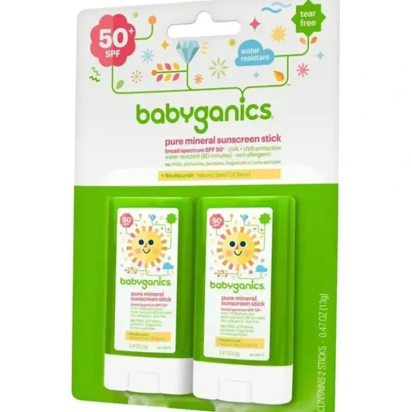 Shop All|Babyganics Pure Mineral Sunscreen Stick 50+ SPF, 2-Pack - cutbabycare.com | baby boutique & care hub