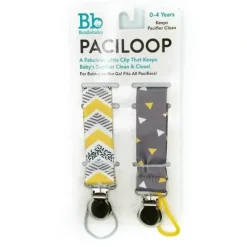 Shop All|Bazzle Baby Grey & Yellow Print Pacifier Clips For Boys - cutbabycare.com | baby boutique & care hub