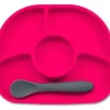 Shop All|Bbluv - Yümi 4-Section Silicone Plate And Spoon, Pink - cutbabycare.com | baby boutique & care hub