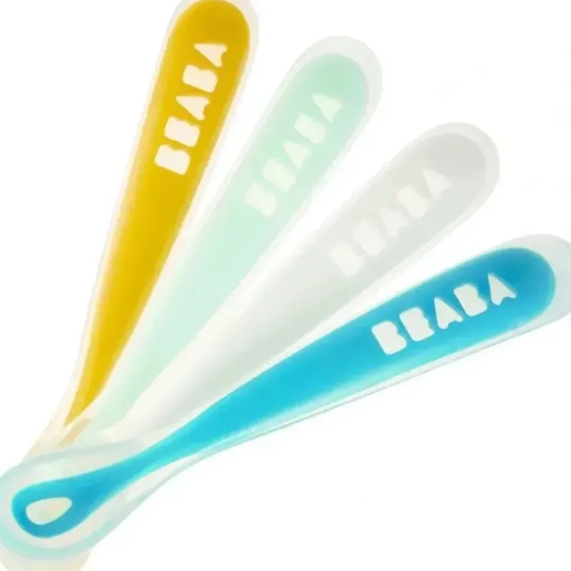 Shop All|Beaba - 4Pk First Stage Silicone Spoons, Rain - cutbabycare.com | baby boutique & care hub