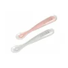 Shop All|Beaba - 2Pk Silicone Spoon Travel Set, Cloud/Rose - cutbabycare.com | baby boutique & care hub