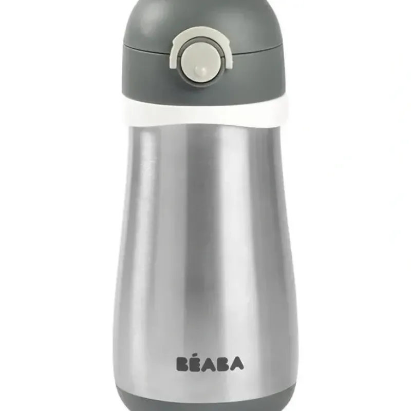 Shop All|Beaba - Stainless Steel Kids Water Bottle, Charcoal - cutbabycare.com | baby boutique & care hub