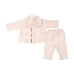 Shop All|Beba Bean Knit Hoodie And Pant Set, Pink - cutbabycare.com | baby boutique & care hub