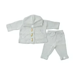 Shop All|Beba Bean Knit Hoodie And Pant Set, Blue - cutbabycare.com | baby boutique & care hub