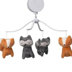 Shop All|Bedtime Originals Acorn Musical Baby Crib Mobile, Grey/Orange Animals - cutbabycare.com | baby boutique & care hub