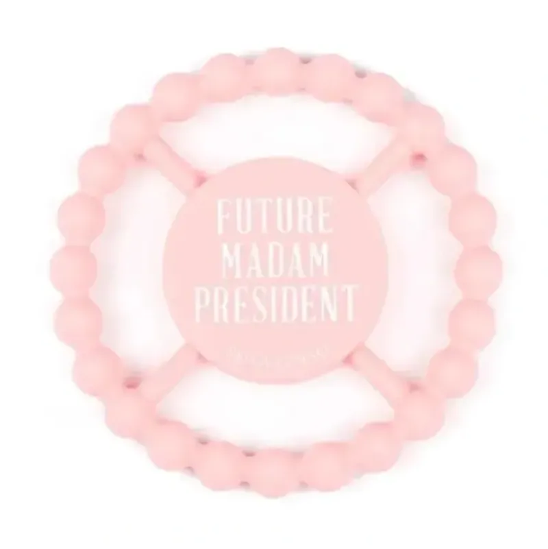 Shop All|Bella Tunno - Future Madam President Happy Teether, Pink - cutbabycare.com | baby boutique & care hub