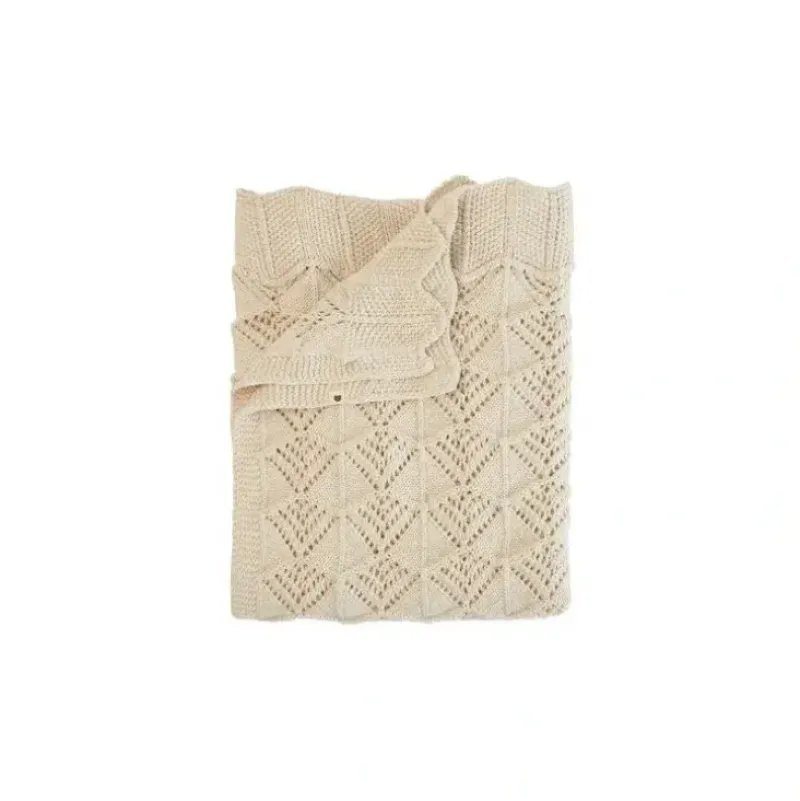Stroller|Bibs - Knitted Blanket Wavy, Ivory - cutbabycare.com | baby boutique & care hub
