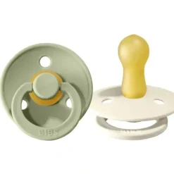 Shop All|BIBS - 2Pk Sage/Ivory Natural Rubber Baby Pacifier, 6/18M - cutbabycare.com | baby boutique & care hub
