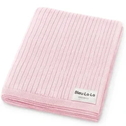 Car Seats|Bleu La La - 100% Luxury Organic Cotton Ribbed Baby Swaddle Blanket, Bluh Pink - cutbabycare.com | baby boutique & care hub