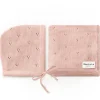 Stroller|Bleu La La - 100% Organic Cotton Luxury Organic Blanket + Bonnet Hat Set, Pink - cutbabycare.com | baby boutique & care hub