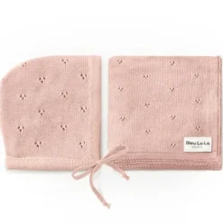 Stroller|Bleu La La - 100% Organic Cotton Luxury Organic Blanket + Bonnet Hat Set, Pink - cutbabycare.com | baby boutique & care hub