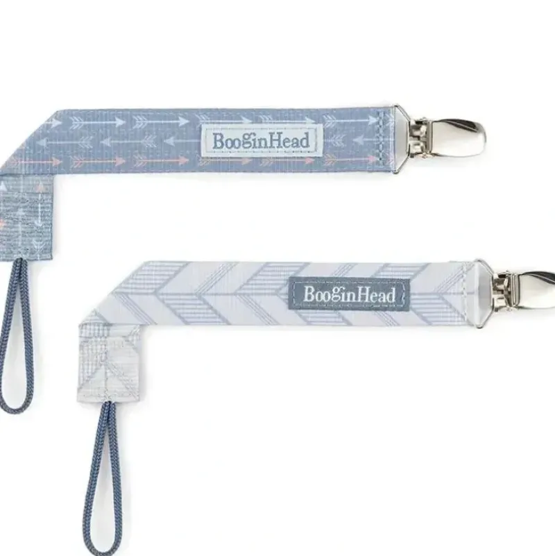 Shop All|Booginhead 2-Pack Pacifier Clips, Blue Melange - cutbabycare.com | baby boutique & care hub