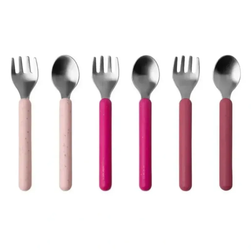 Shop All|Boon - CHOW Toddler Stainless Steel Utensil Set, Pink - cutbabycare.com | baby boutique & care hub