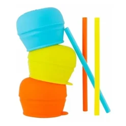 Shop All|Boon Snug Straw Universal Silicone Straw Lids, 12M+ Orange Multi - cutbabycare.com | baby boutique & care hub