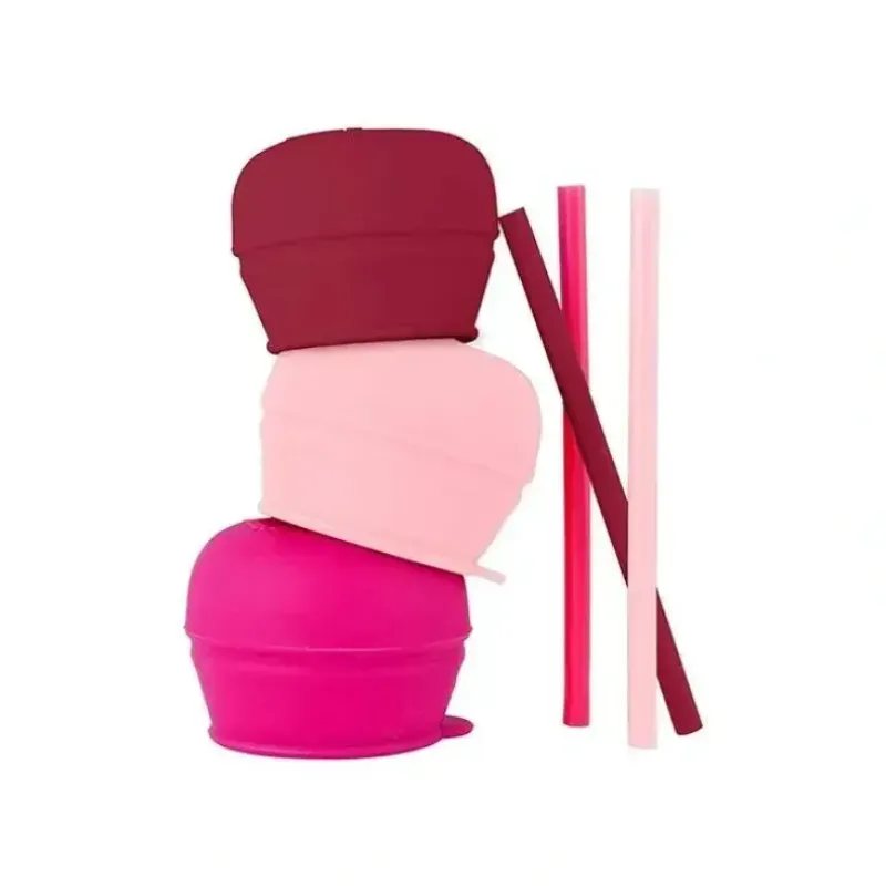 Shop All|Boon Snug Straw Universal Silicone Straw Lids Pink - cutbabycare.com | baby boutique & care hub