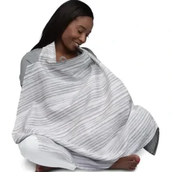 Nursing Feeding|Boppy - Nursing Cover for Breastfeeding, Gray Watercolor Stripes - cutbabycare.com | baby boutique & care hub