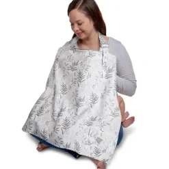 Nursing Feeding|Boppy - Nursing Cover for Breastfeeding, Gray Ferns - cutbabycare.com | baby boutique & care hub