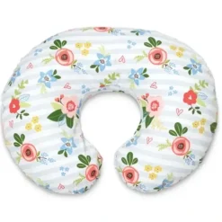 Nursing Feeding|Boppy - Original Slipcovered Pillow, Blue & Pink Posey - cutbabycare.com | baby boutique & care hub