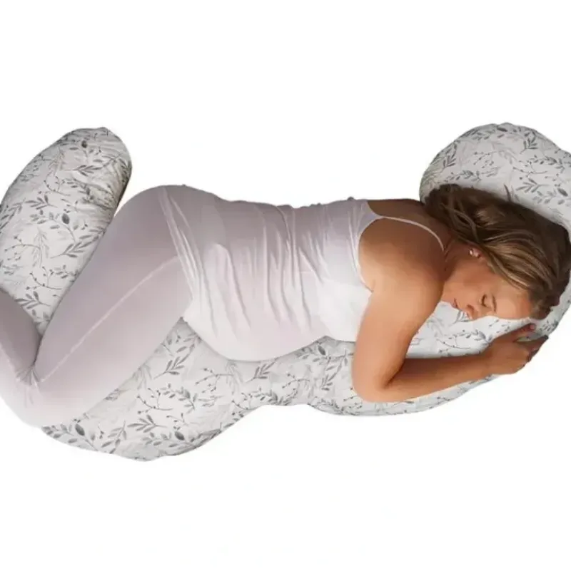 Shop All|Boppy - Slipcovered Total Body Pregnancy Pillow, Gray Scattered Leaves - cutbabycare.com | baby boutique & care hub