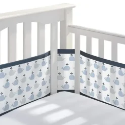 Shop All|BreathableBaby - Classic Breathable Mesh Crib Liner, Little Whale Navy - cutbabycare.com | baby boutique & care hub