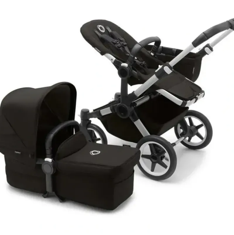 Stroller|Bugaboo - Donkey 5 Mono Complete Single-to-Double Stroller, Aluminum/Midnight Black - cutbabycare.com | baby boutique & care hub