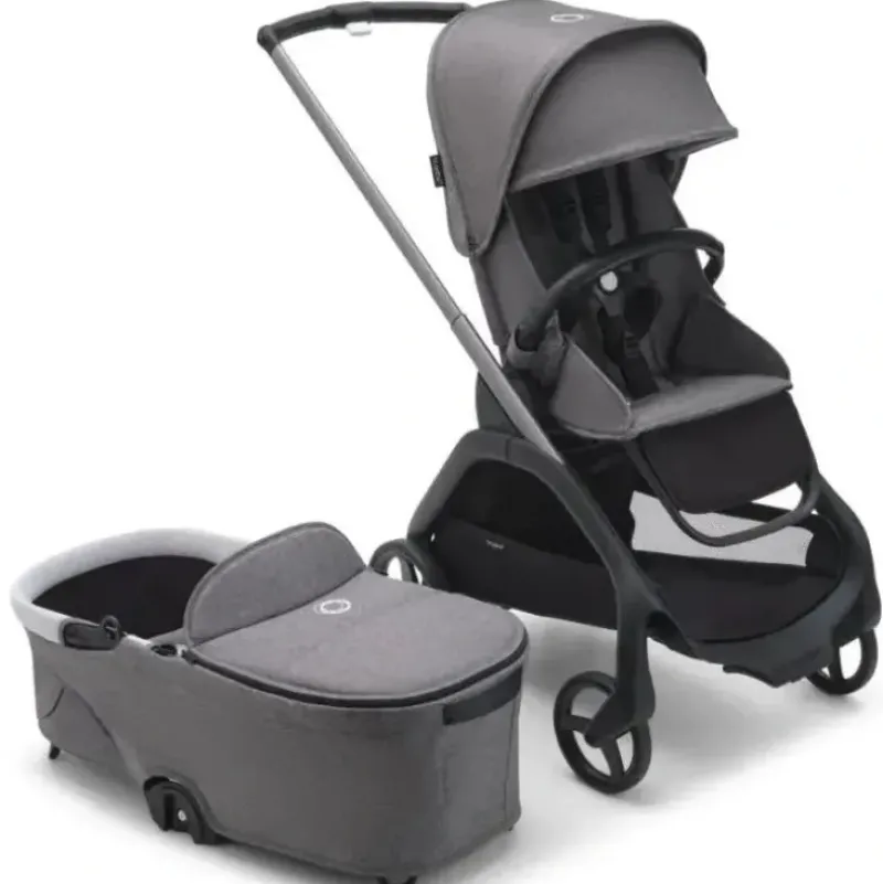Stroller|Bugaboo - Dragonfly Stroller and Bassinet Complete, Graphite/Grey Melange - cutbabycare.com | baby boutique & care hub