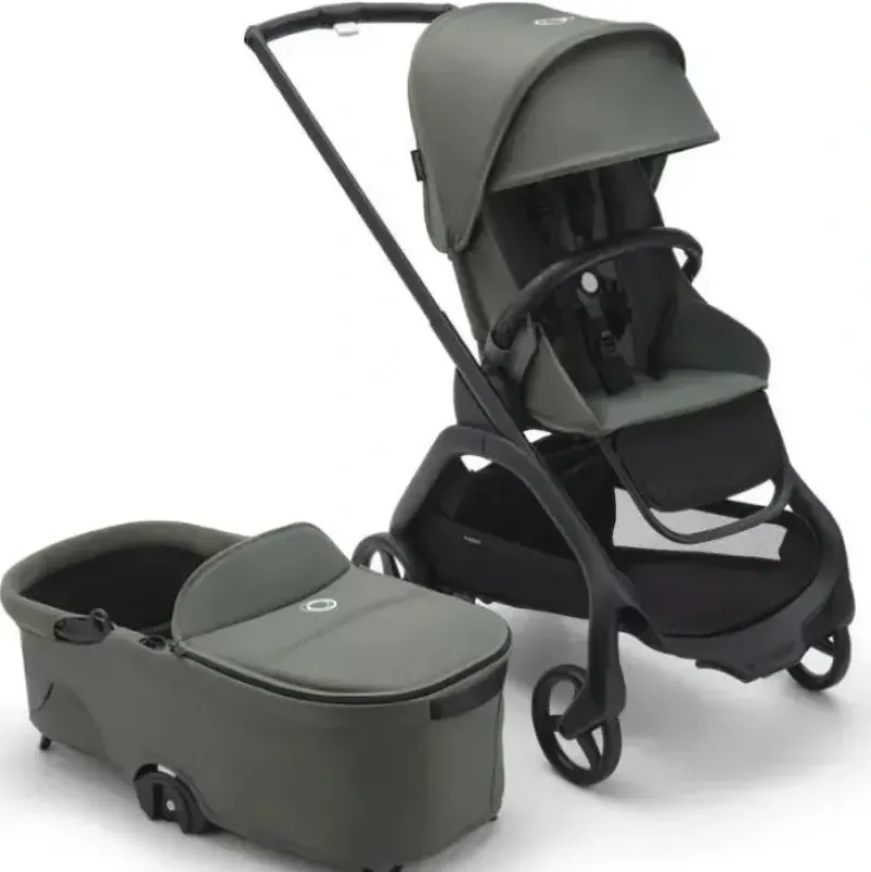 Stroller|Bugaboo - Dragonfly Stroller and Bassinet Complete, Black/Forest Green - cutbabycare.com | baby boutique & care hub