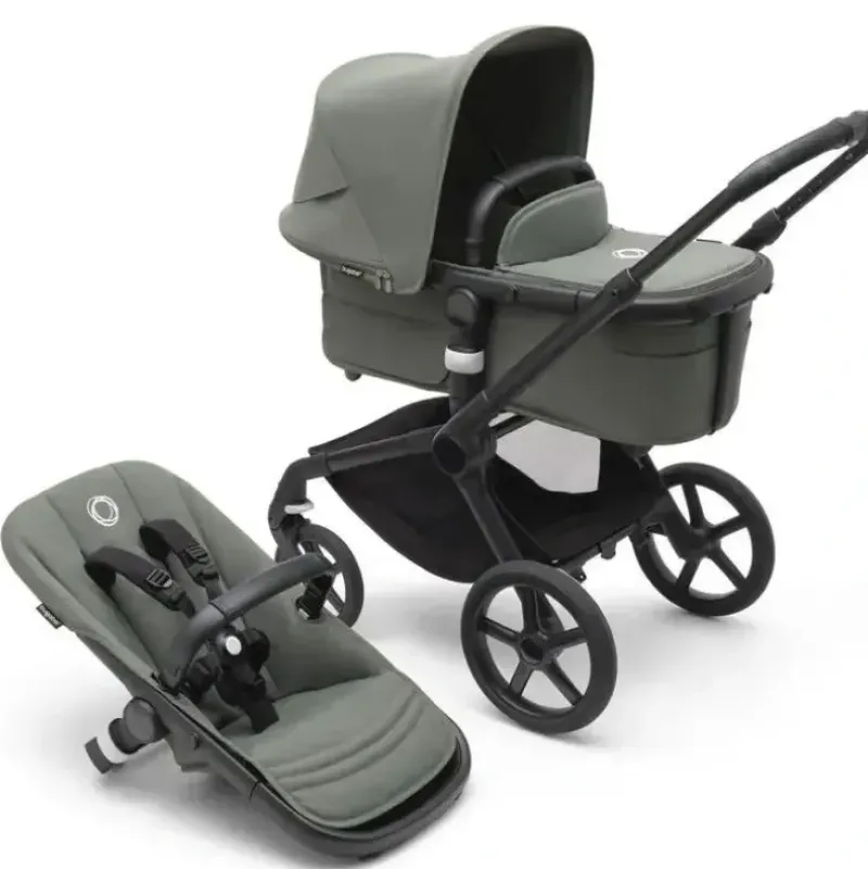 Stroller|Bugaboo - Fox 5 Complete Stroller, Black/Forest Green - cutbabycare.com | baby boutique & care hub