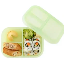 Health Safety|Bumkins - Bumkins Snack/Lunch Bento Box, 3 Compartment Container, Green Jelly - cutbabycare.com | baby boutique & care hub